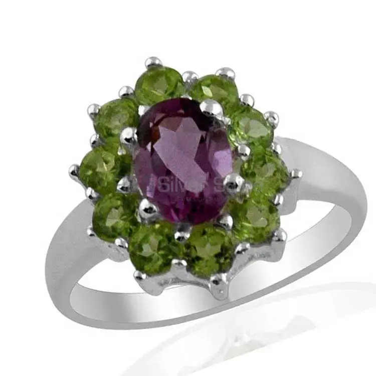 Semi Precious Multi Gemstone Rings In 925 Sterling Silver Jewelry 925SR1394_1