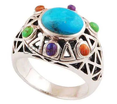 Semi Precious Multi Gemstone Rings In 925 Sterling Silver Jewelry 925SR2892_1