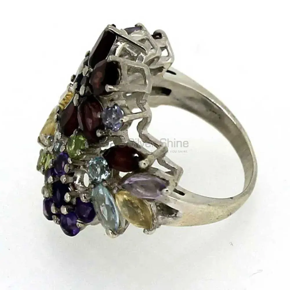 Semi Precious Multi Stone Gemstone Handmade Ring In 925 Solid Silver 925SR031-2_1