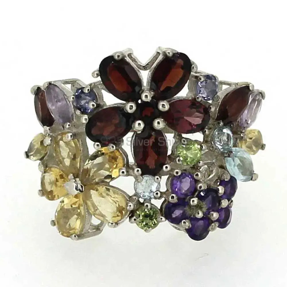 Semi Precious Multi Stone Gemstone Handmade Ring In 925 Solid Silver 925SR031-2_3