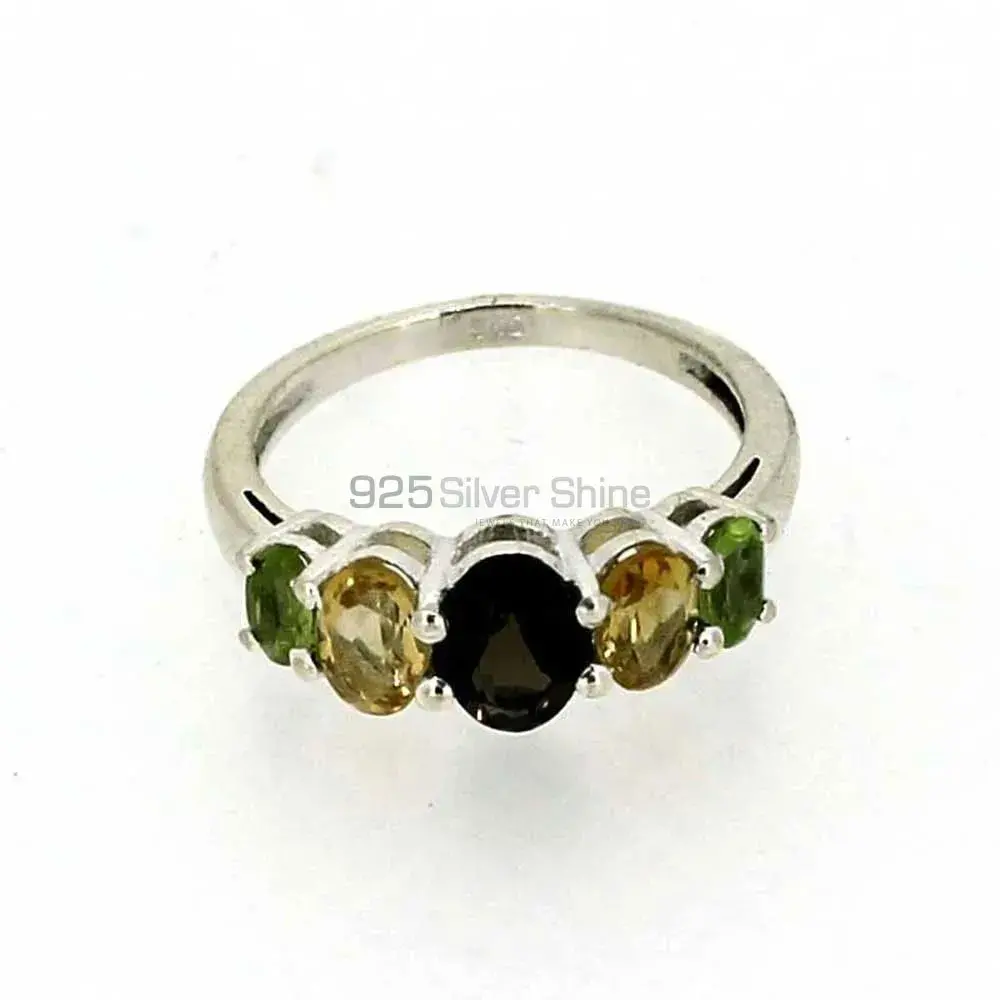 Semi Precious Multi Stone Gemstone Ring In 925 Silver 925SR08-1