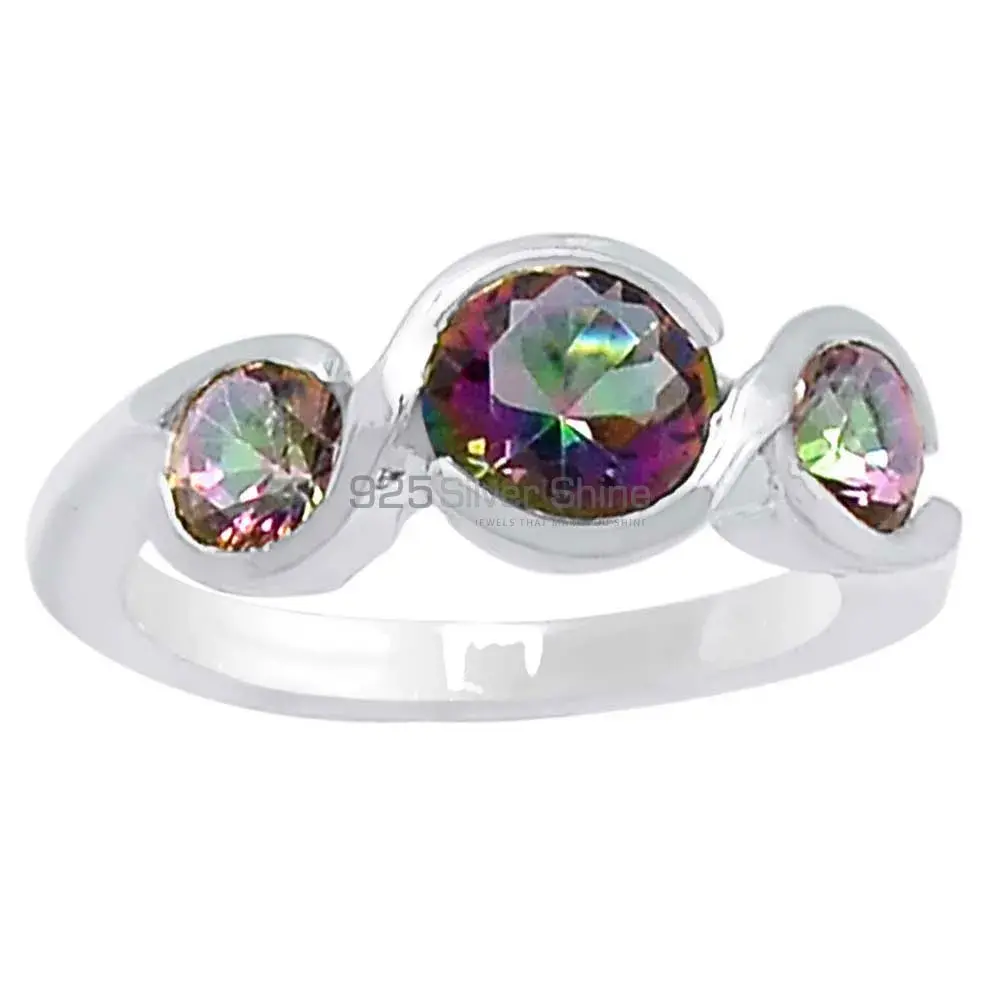 Semi Precious Mystic Topaz Gemstone Handmade Ring In 925 Solid Silver 925SR082-1