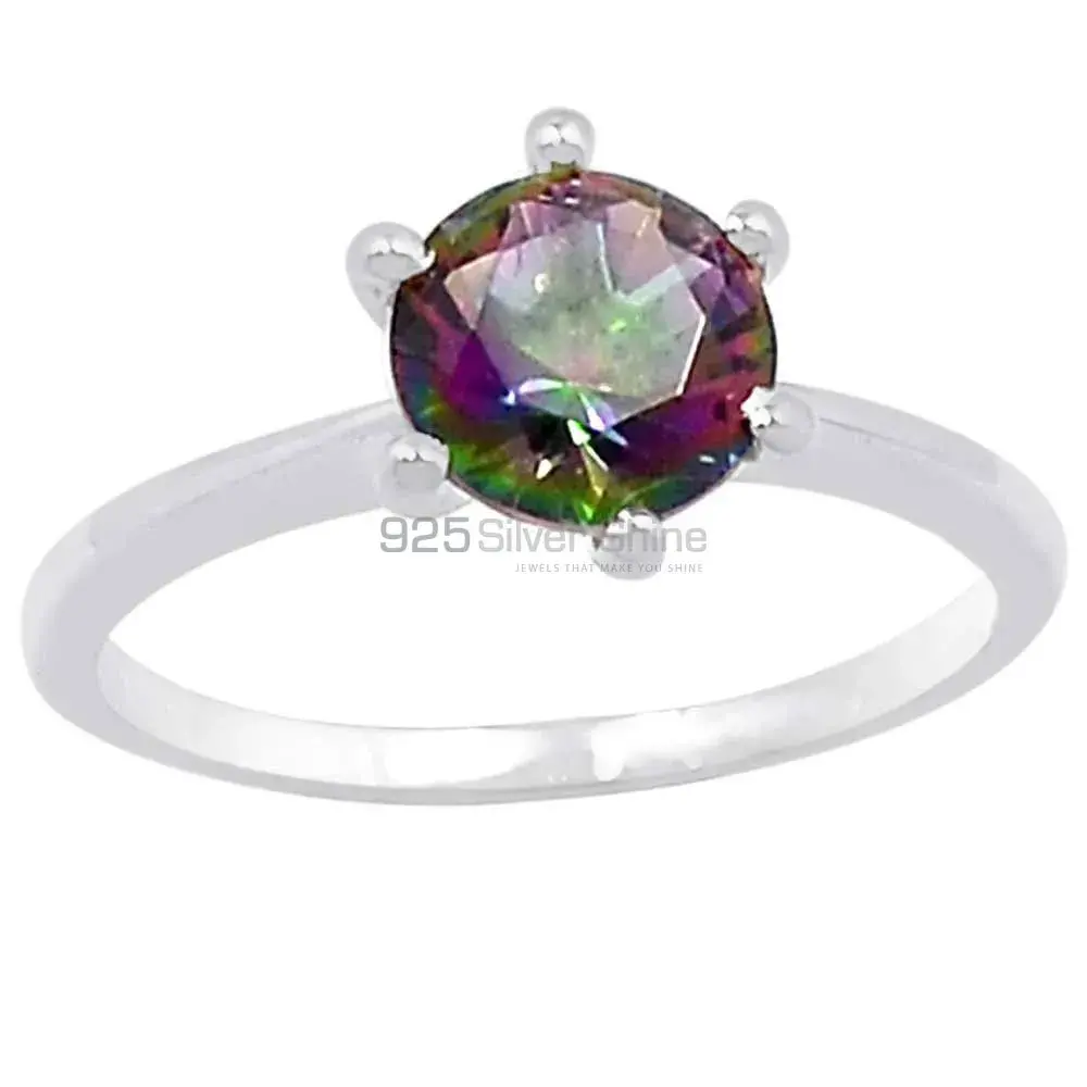 Semi Precious Mystic Topaz Gemstone Handmade Ring In 925 Solid Silver 925SR100-2