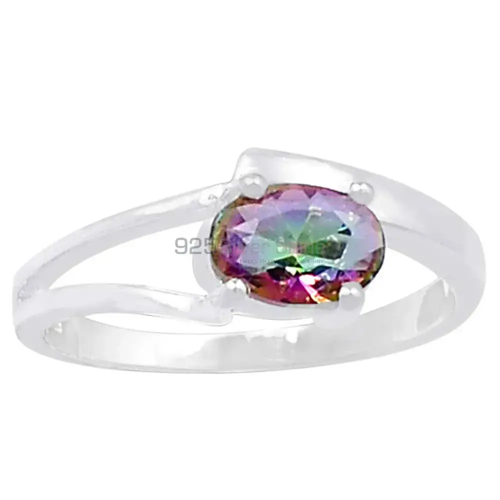 Semi Precious Mystic Topaz Gemstone Handmade Ring In Sterling Silver 925SR088-3