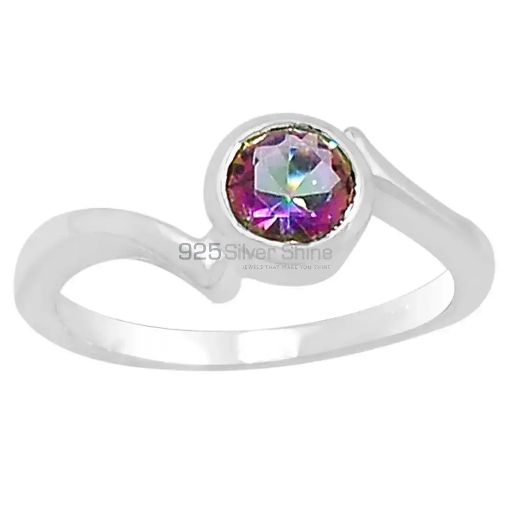 Semi Precious Mystic Topaz Gemstone Ring In 925 Solid Silver 925SR099-1