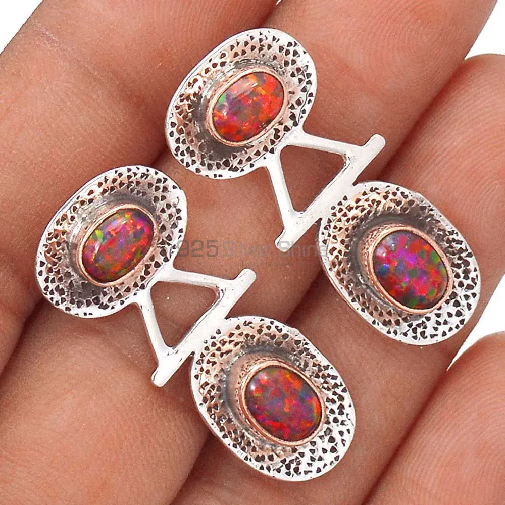 Semi Precious Opal Gemstone Earrings In 925 Sterling Silver Jewelry 925SE2130_1