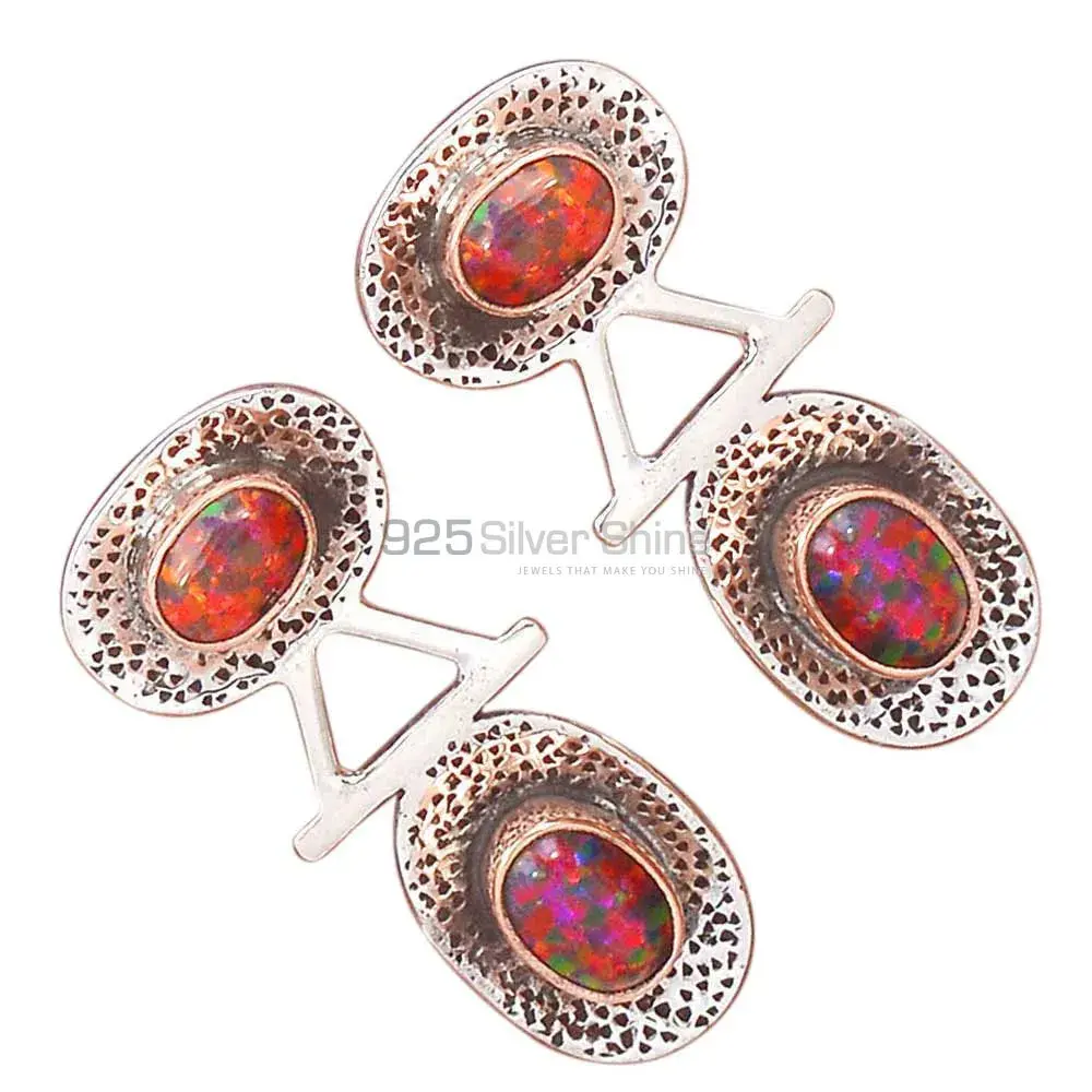 Semi Precious Opal Gemstone Earrings Suppliers In 925 Sterling Silver Jewelry 925SE2130_1