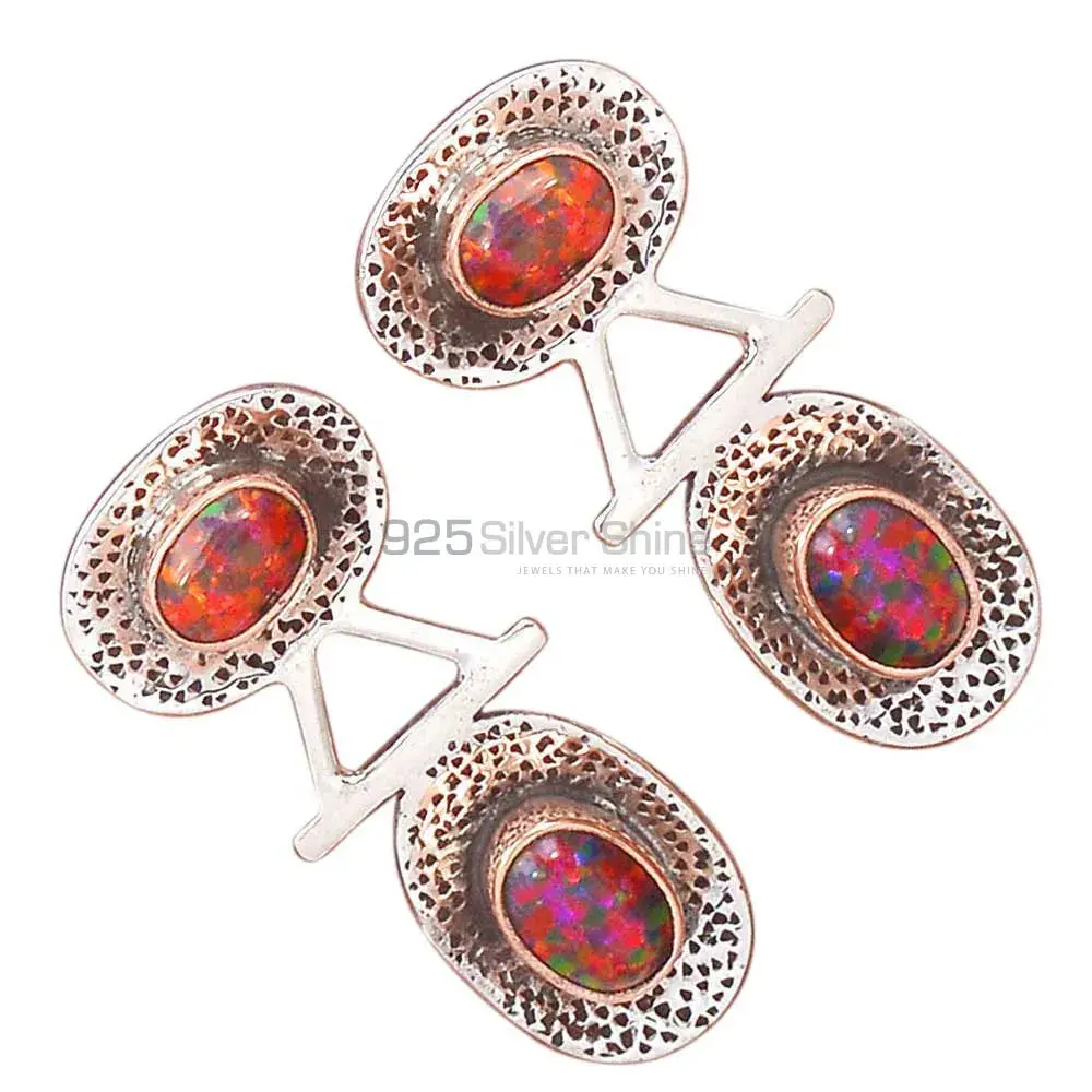 Semi Precious Opal Gemstone Earrings In 925 Sterling Silver Jewelry 925SE2130_2