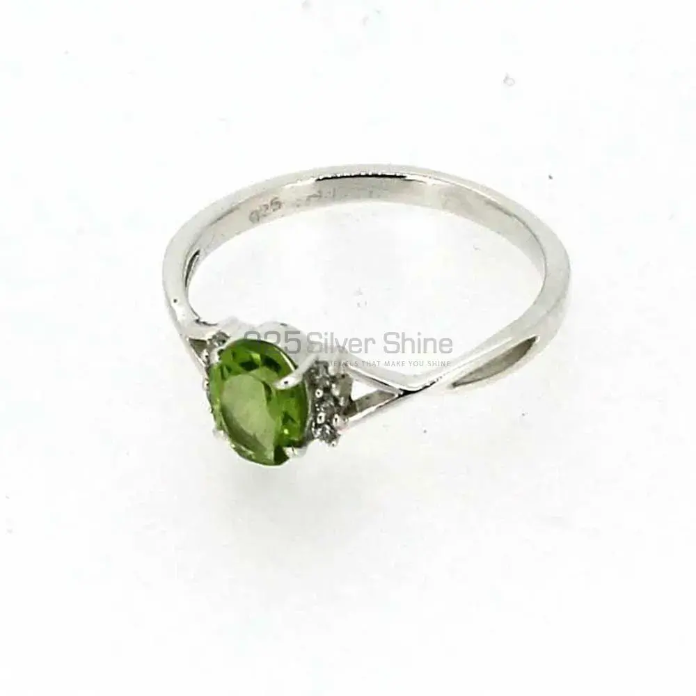 Natural Peridot Birthstone Silver Rings 925SR051-3