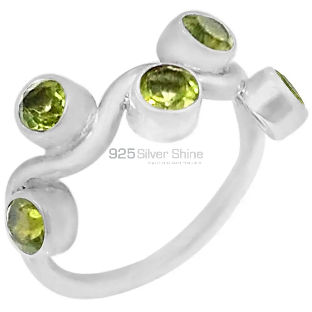 Semi Precious Peridot Gemstone Ring In 925 Silver 925SR070-6