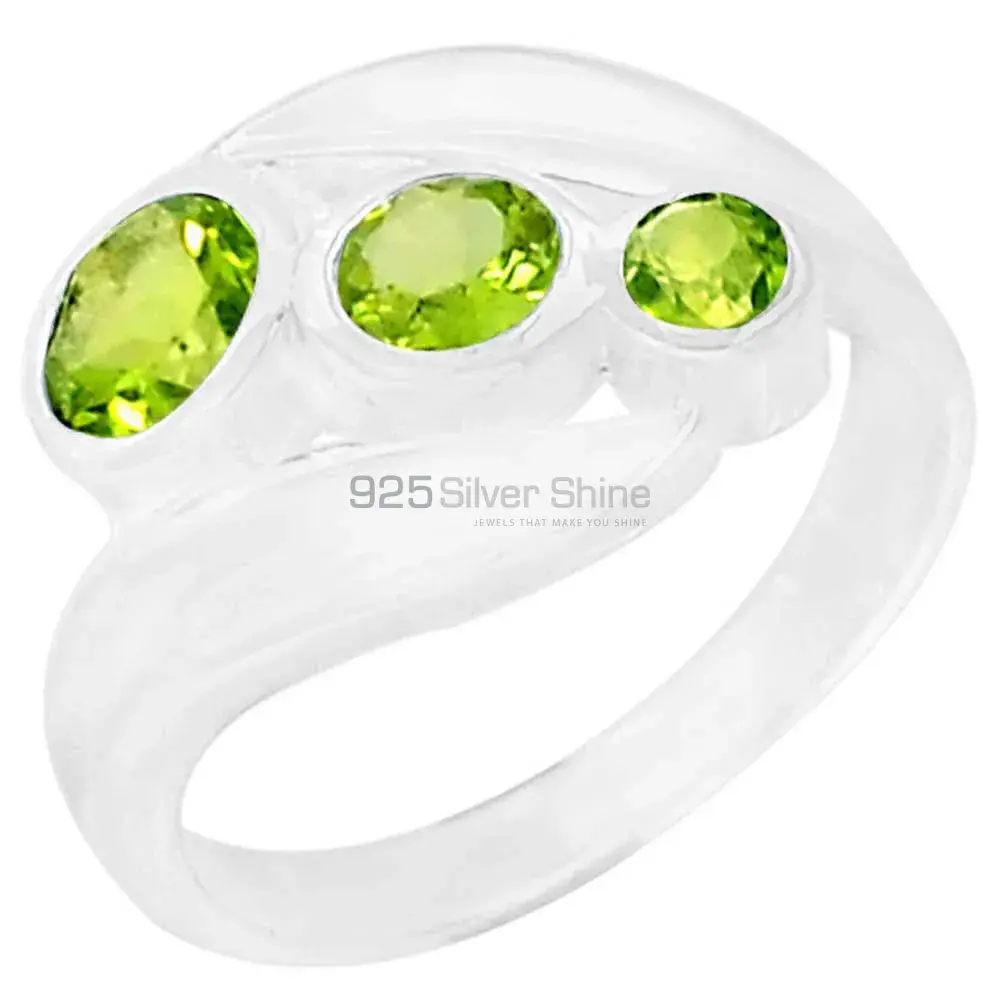 Semi Precious Peridot Gemstone Ring In 925 Sterling Silver 925SR054-2