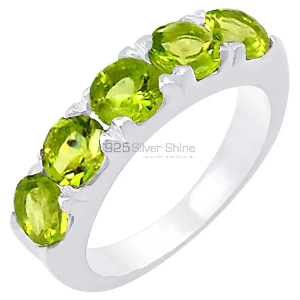 Semi Precious Peridot Gemstone Ring In Sterling Silver 925SR068-2