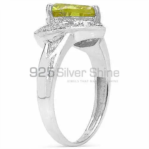 Natural Faceted Peridot Birthstone Silver Rings 925SR3199_0