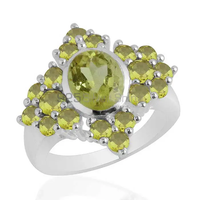 Semi Precious Peridot Gemstone Rings In Solid 925 Silver 925SR2072_0