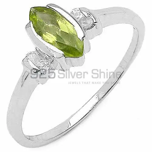 Peridot Gemstone Sterling Silver Anniversary Rings 925SR3108