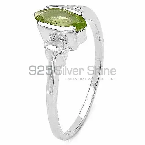 Peridot Gemstone Sterling Silver Anniversary Rings 925SR3108_1