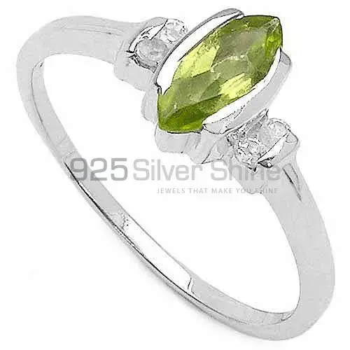 Peridot Gemstone Sterling Silver Anniversary Rings 925SR3108_1