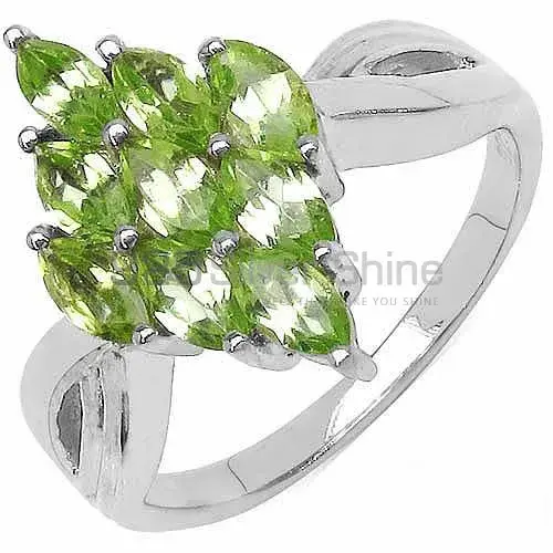 Semi Precious Peridot Gemstone Rings Wholesaler In 925 Sterling Silver Jewelry 925SR3381