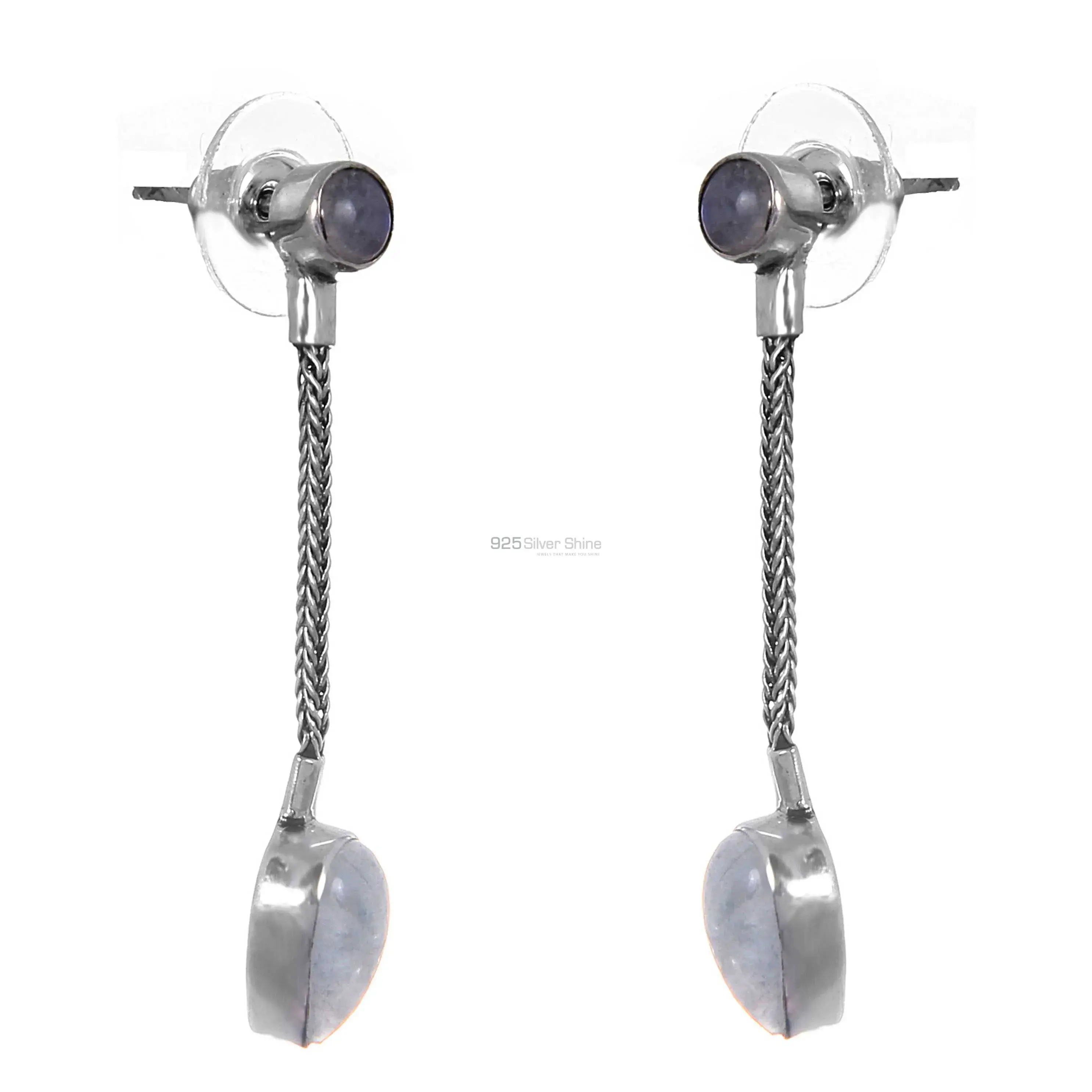 Semi Precious Rainbow moonstone Earrings In 925 Sterling Silver Jewelry 925SE260_2