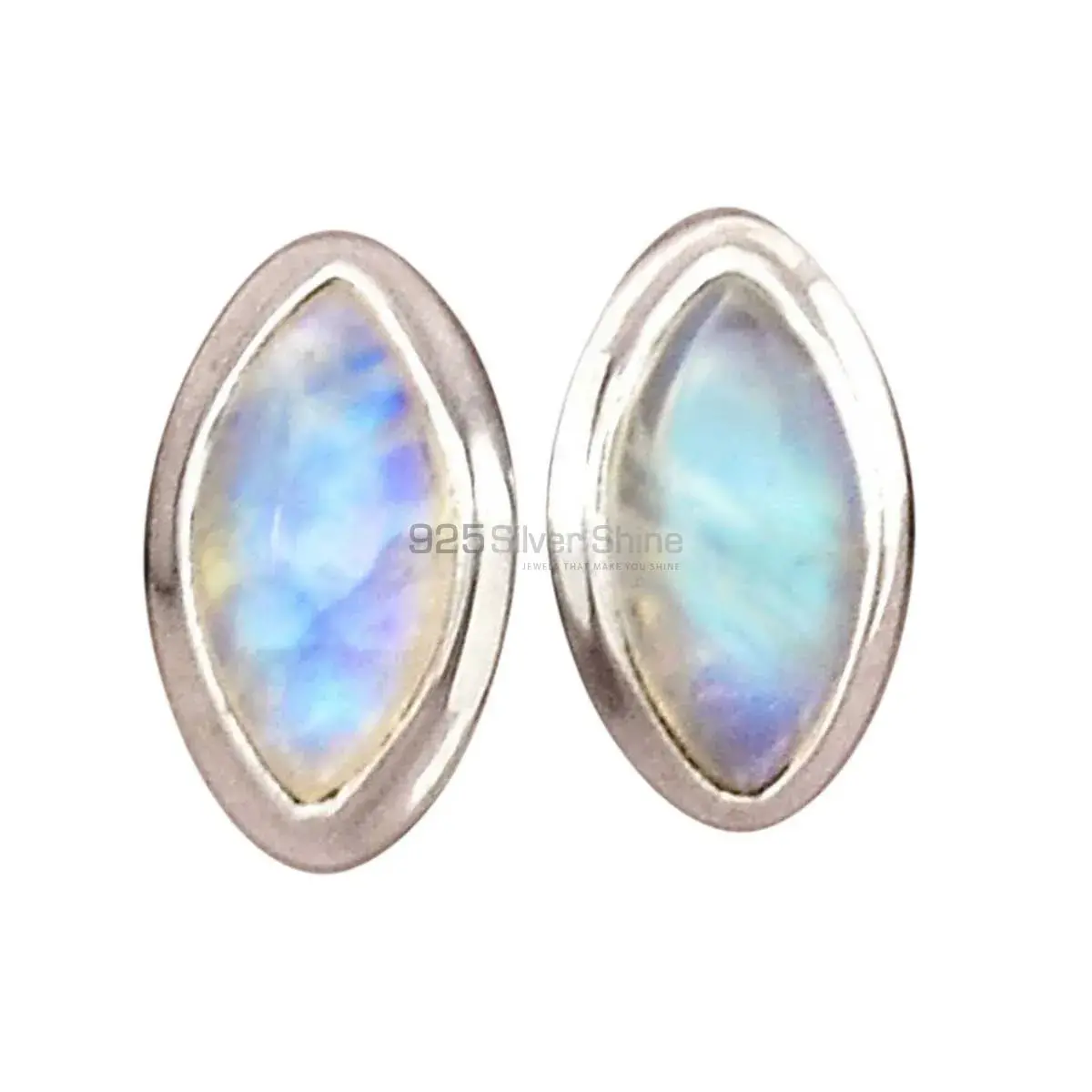 Semi Precious Rainbow Moonstone Earrings Exporters In 925 Sterling Silver Jewelry 925SE2291