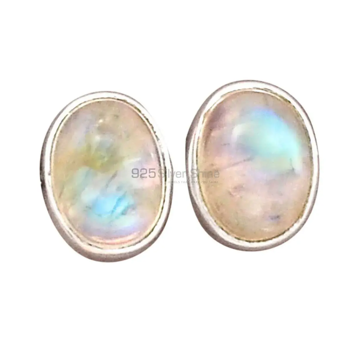 Semi Precious Rainbow Moonstone Earrings Exporters In 925 Sterling Silver Jewelry 925SE2291_4