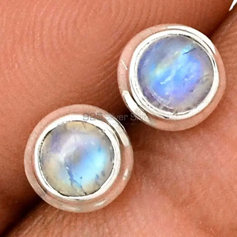 Semi Precious Rainbow Moonstone Earrings Manufacturer In 925 Sterling Silver Jewelry 925SE2294_0