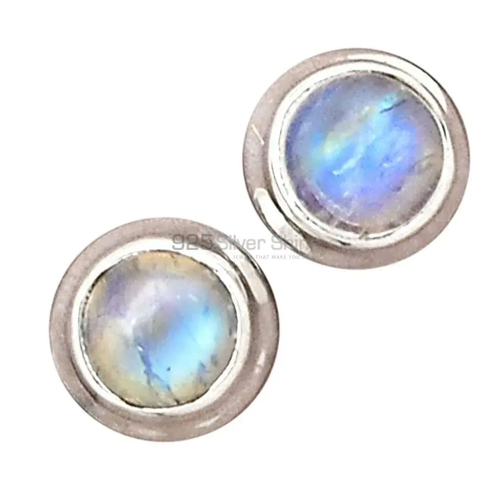 Semi Precious Rainbow Moonstone Earrings Manufacturer In 925 Sterling Silver Jewelry 925SE2294_1