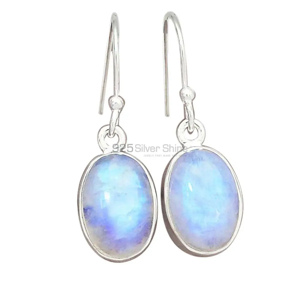 Semi Precious Rainbow Moonstone Earrings Suppliers In 925 Sterling Silver Jewelry 925SE2288