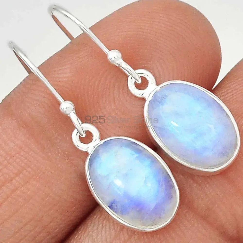 Semi Precious Rainbow Moonstone Earrings Suppliers In 925 Sterling Silver Jewelry 925SE2288_0