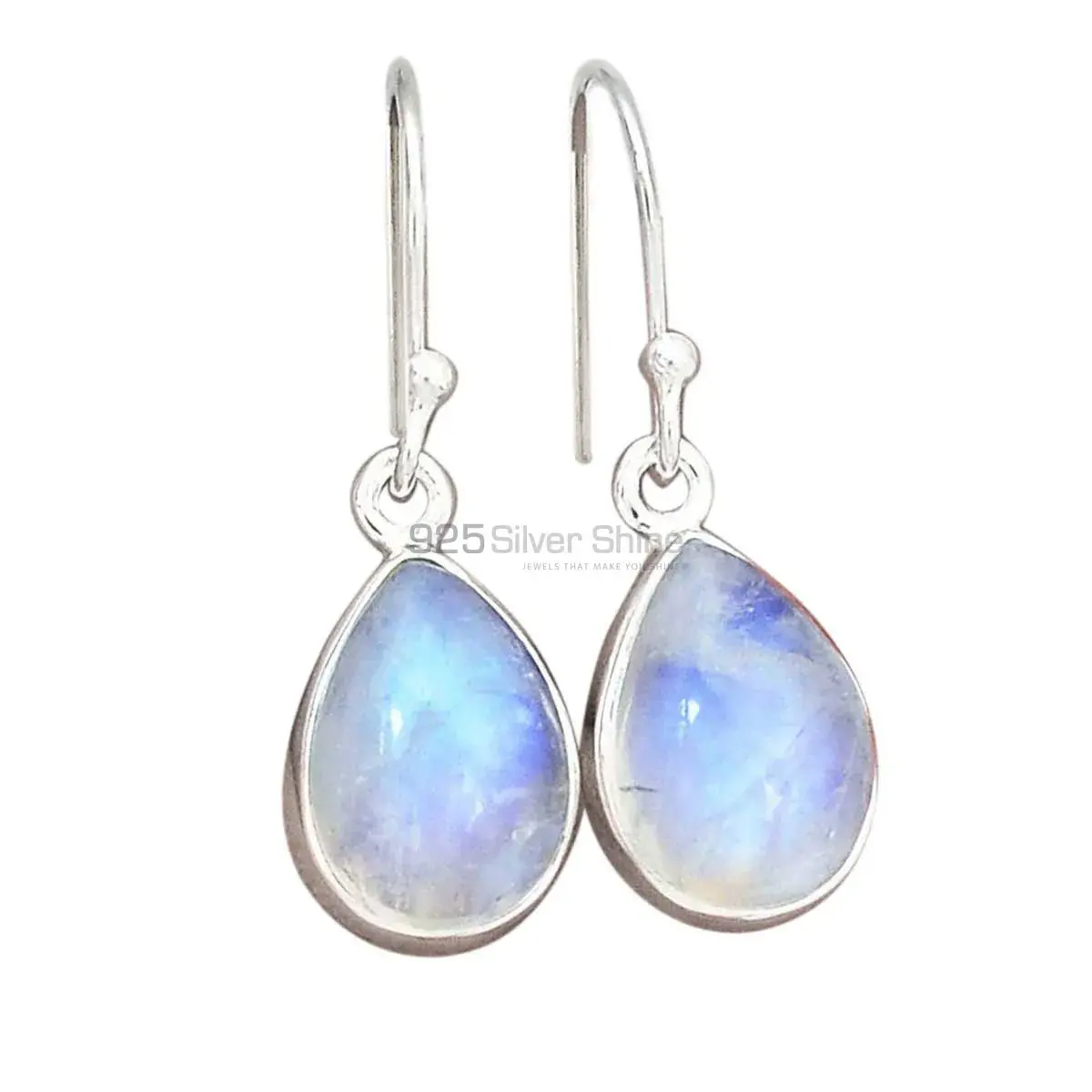 Semi Precious Rainbow Moonstone Earrings Suppliers In 925 Sterling Silver Jewelry 925SE2288_2