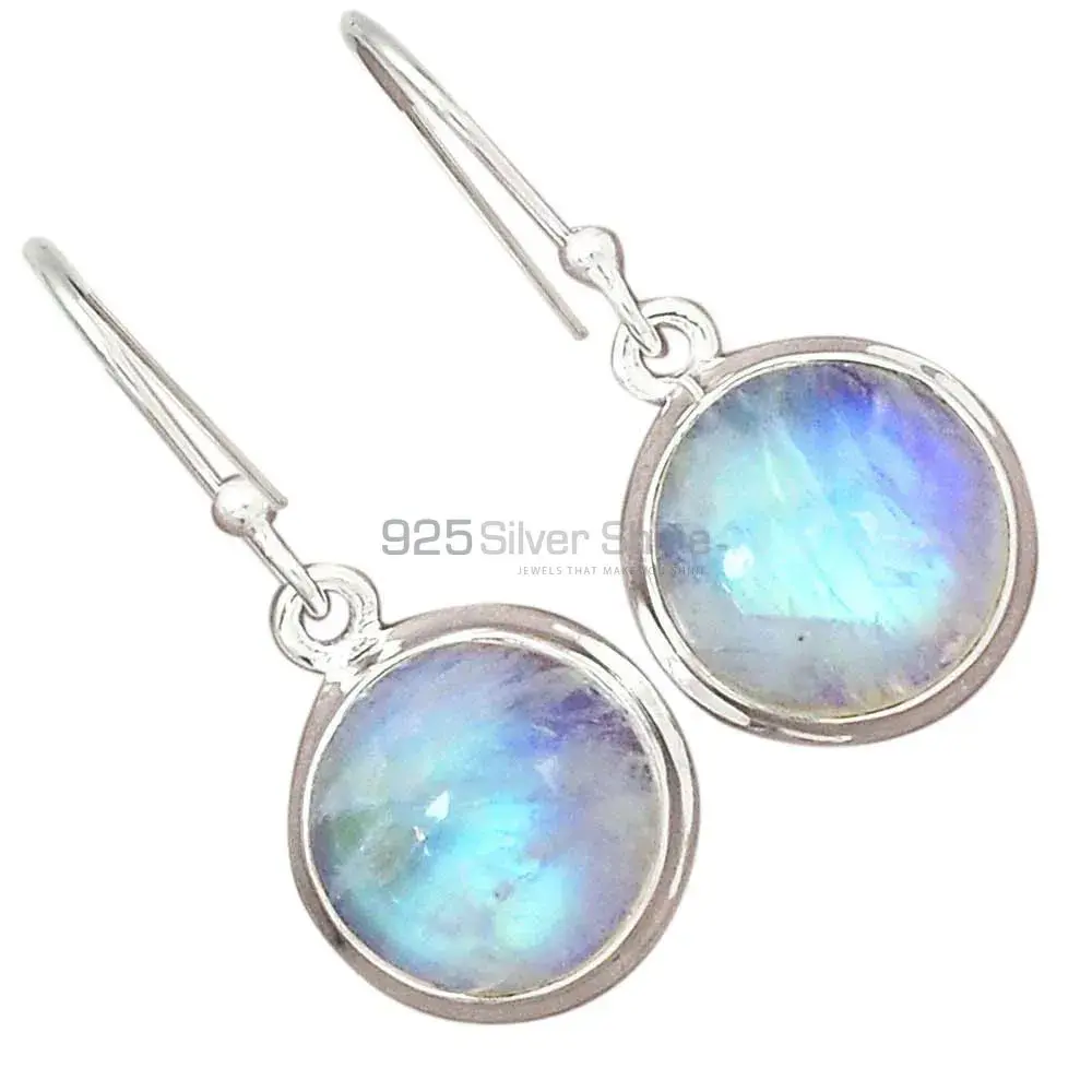 Semi Precious Rainbow Moonstone Earrings Suppliers In 925 Sterling Silver Jewelry 925SE2288_5