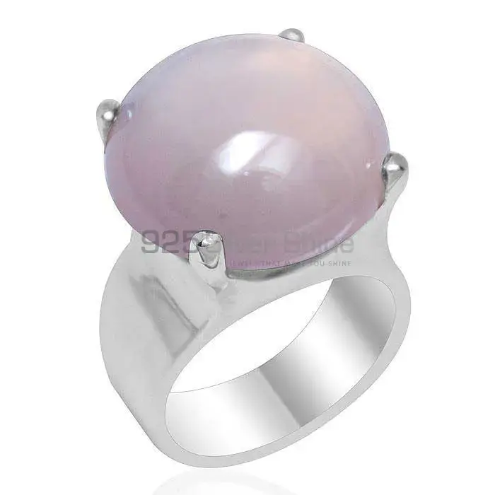 Semi Precious Rose Quartz Gemstone Rings Exporters In 925 Sterling Silver Jewelry 925SR1941