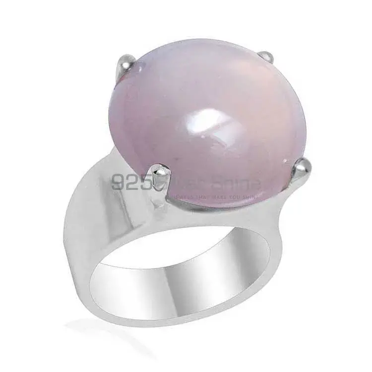 Semi Precious Rose Quartz Gemstone Rings Exporters In 925 Sterling Silver Jewelry 925SR1941_0