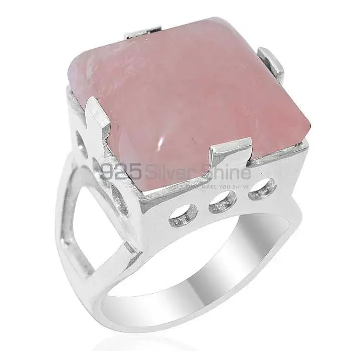 Semi Precious Rose Quartz Gemstone Rings In Fine 925 Sterling Silver 925SR1917