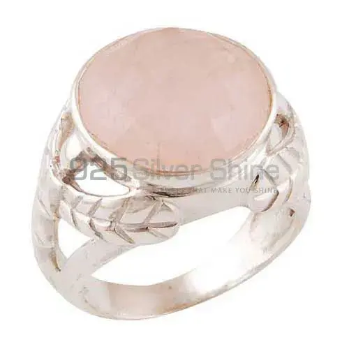 Semi Precious Rose Quartz Gemstone Rings Suppliers In 925 Sterling Silver Jewelry 925SR3542