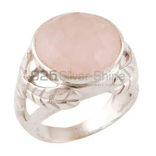 Semi Precious Rose Quartz Gemstone Rings In 925 Sterling Silver Jewelry 925SR3542_0