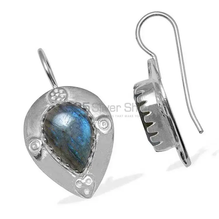 Semi Precious Labradorite Gemstone Earrings In 925 Sterling Silver 925SE862_1
