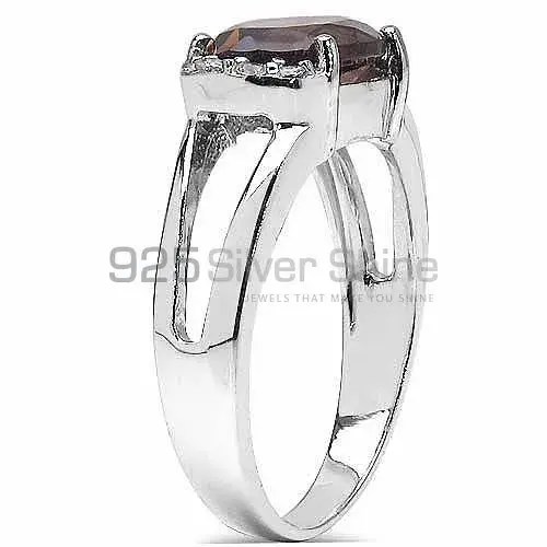 Semi Precious Smoky Quartz Gemstone Rings Manufacturer In 925 Sterling Silver Jewelry 925SR3059_0