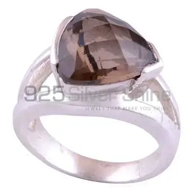 Semi Precious Smoky Quartz Gemstone Rings Manufacturer In 925 Sterling Silver Jewelry 925SR3469