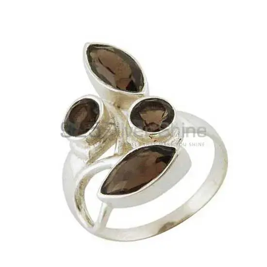 Semi Precious Smoky Quartz Gemstone Rings In 925 Sterling Silver Jewelry 925SR3384_1