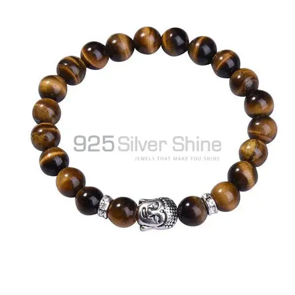 Semi Precious Tiger's Eye Gemstone Beads Bracelets 925BB230_0