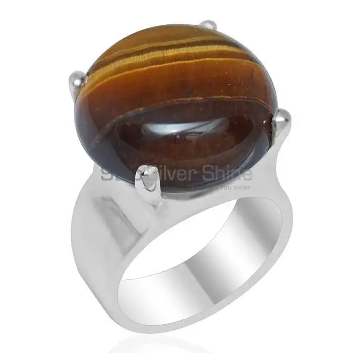 Semi Precious Tiger's Eye Gemstone Rings Suppliers In 925 Sterling Silver Jewelry 925SR1938