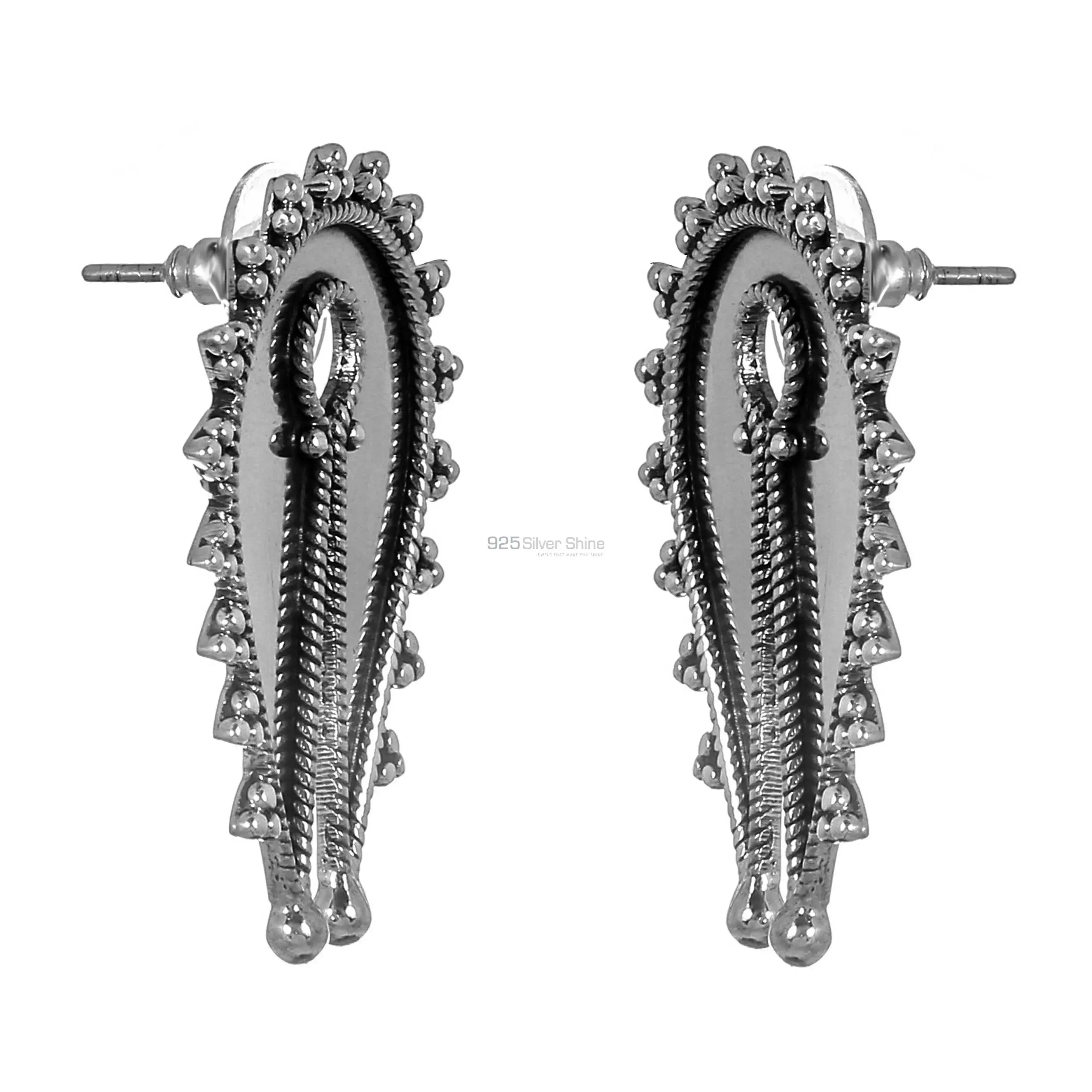 shivling Design 925 Sterling Silver Earrings 925SE249_1