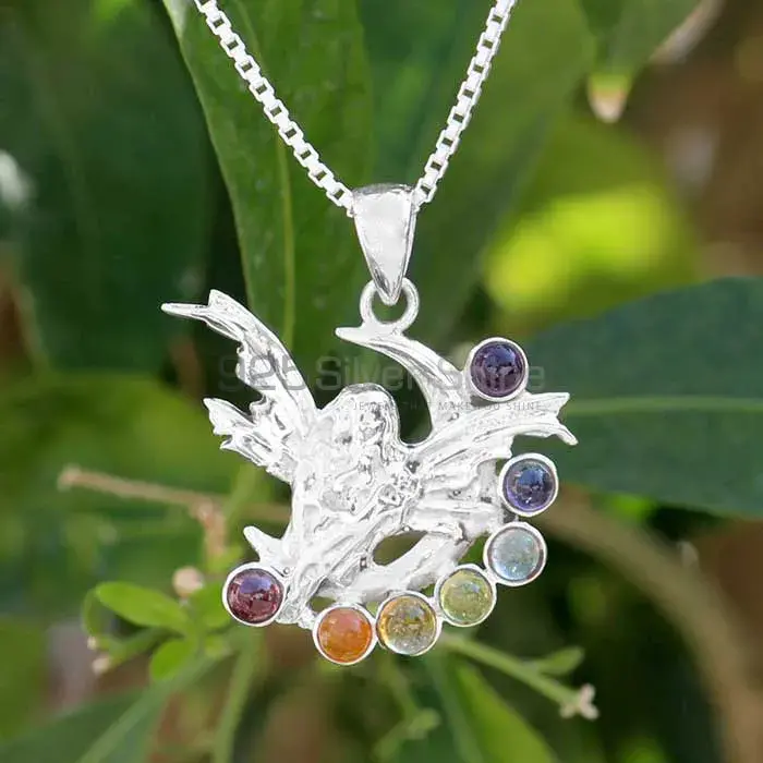 7 Chakras Necklace Sterling Silver