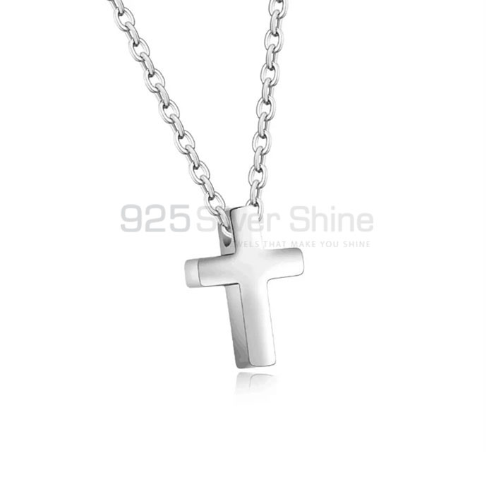 Sideways Cross Charm Necklace In 925 Sterling Silver CRME69