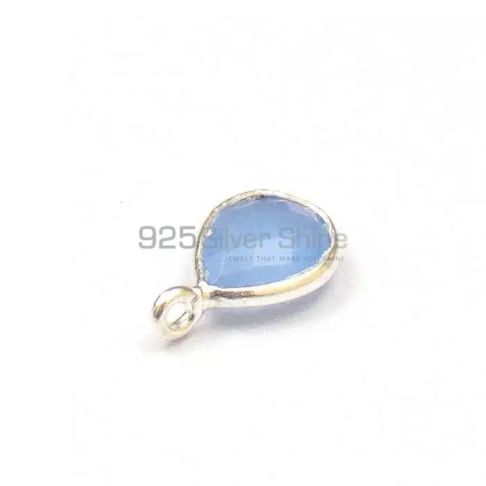 Sky Chalcedony Pear Gemstone Single Bail Bezel Sterling Silver Gemstone Connector 925GC223_2
