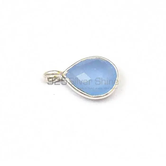 Sky Chalcedony Pear Gemstone Single Bail Bezel Sterling Silver Gemstone Connector 925GC223_3