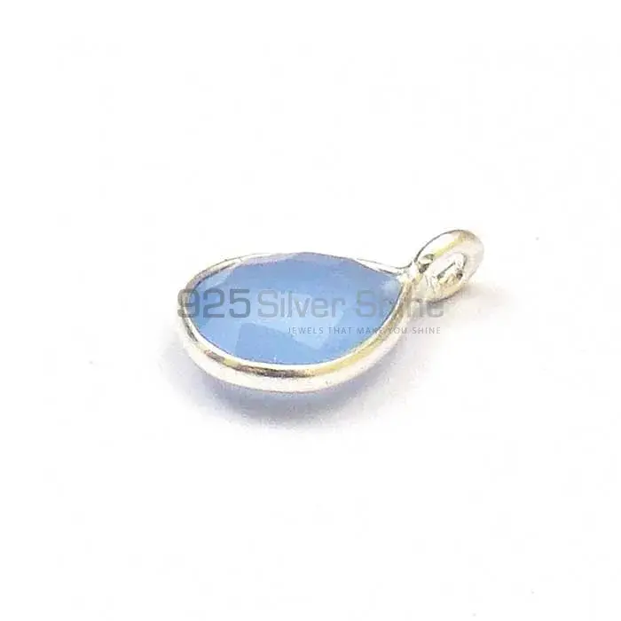 Sky Chalcedony Pear Gemstone Single Bail Bezel Sterling Silver Gemstone Connector 925GC223_4