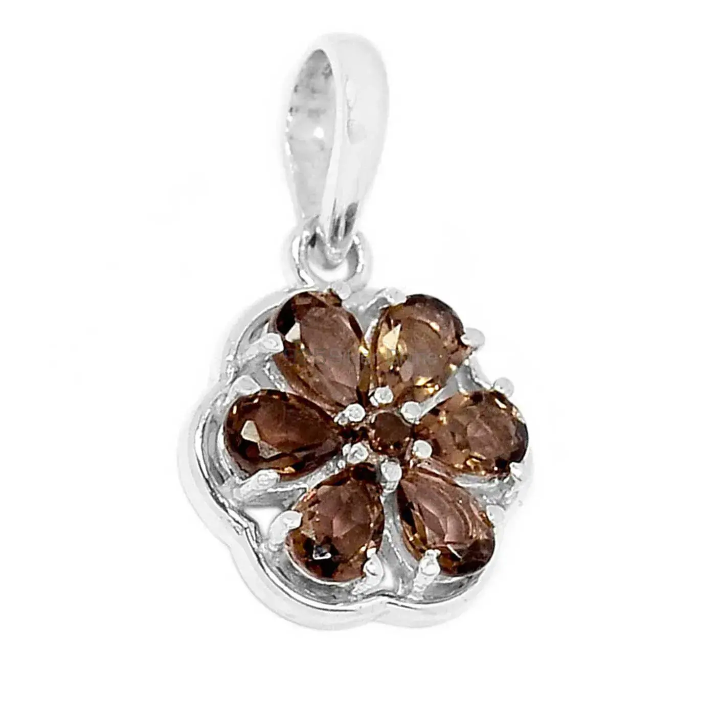 Smokey Gemstone Handmade Pendants In 925 Sterling Silver Jewelry 925SP294-1_1