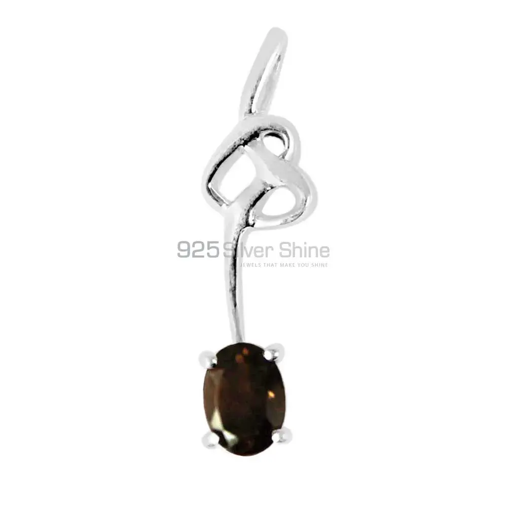 Smokey Gemstone Top Quality Pendants In Solid Sterling Silver Jewelry 925SP225-2_0